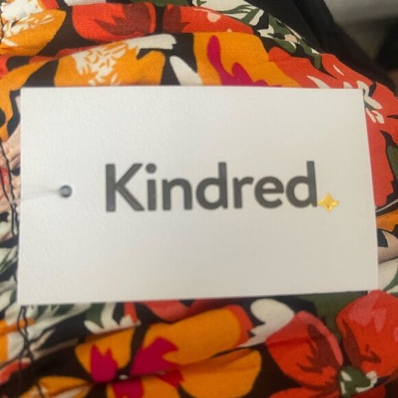 Kindred - Boho Tiered Maxi Dress Size: 1X Color/ Multi/ Orange Floral - Picture 5 of 6